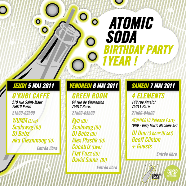 1er anniversaire d&rsquo;Atomic Soda Records au 4 elements