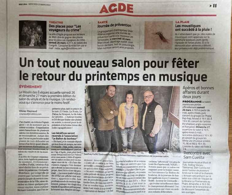 Article du Midi Libre du 23 mars 2022
