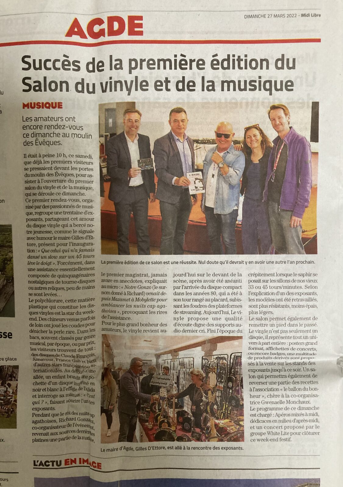 Article du Midi Libre du 27 mars 2022