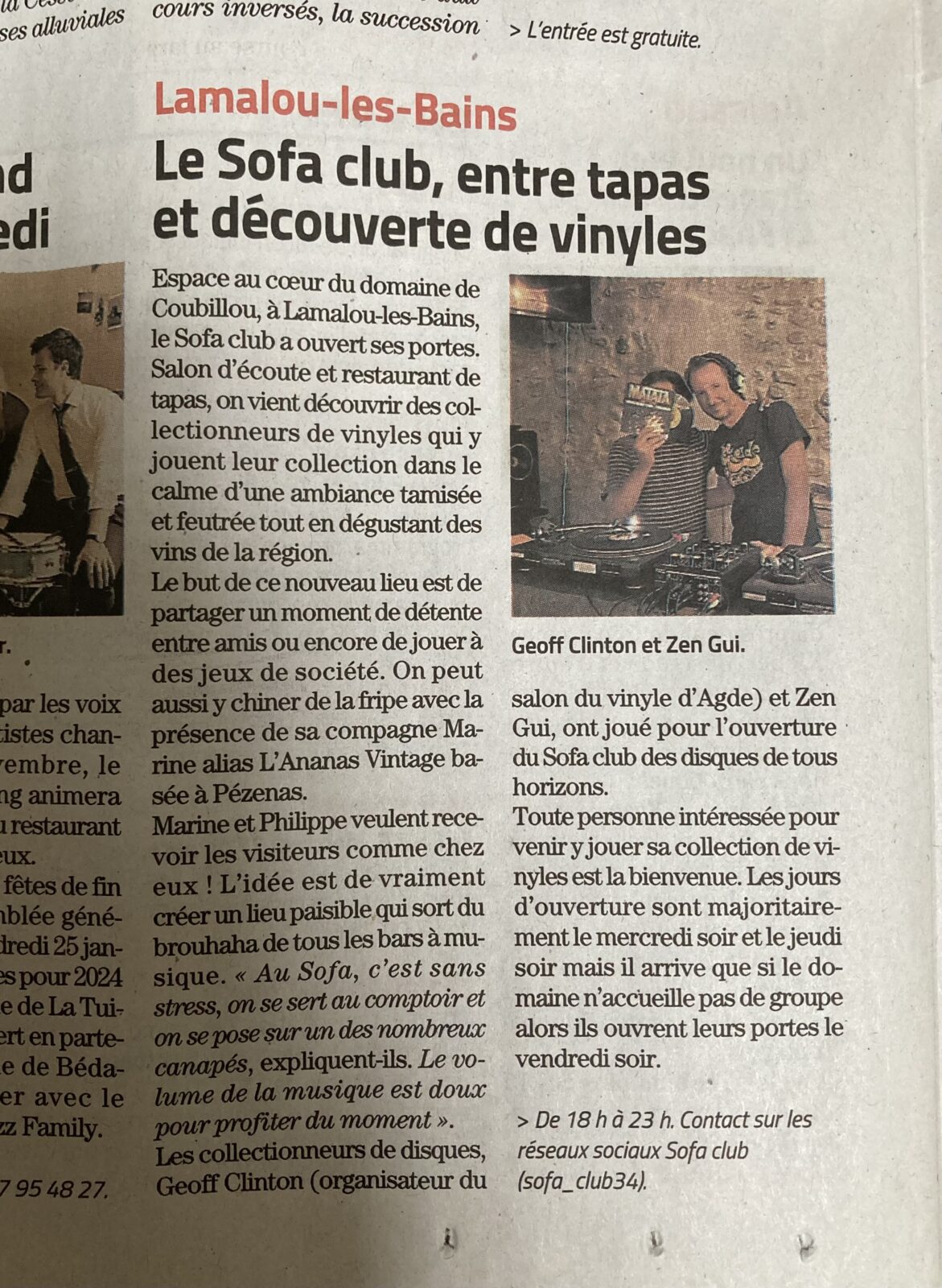 Article du Midi Libre du 24 octobre 2023
