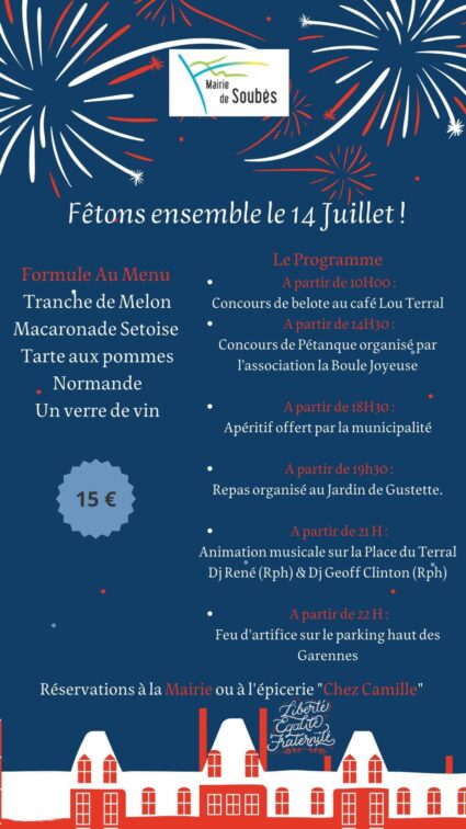 Fête nationale à Soubès, Hérault (14 juillet 2024)