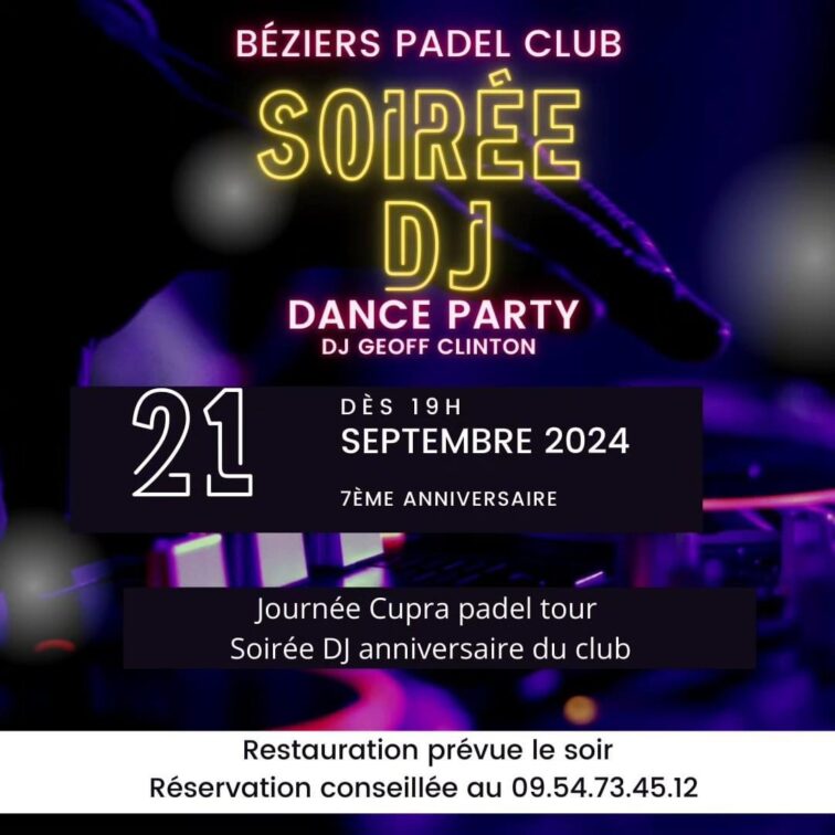 Soirée anniversaire du Béziers Padel Club à Béziers