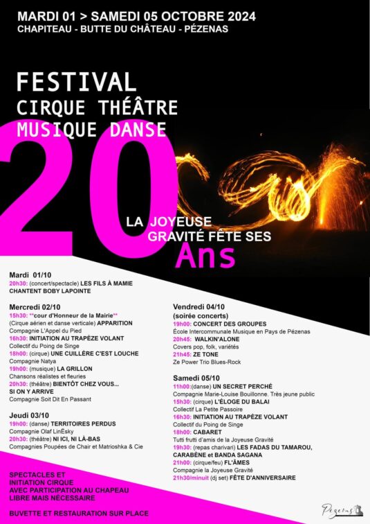 20 ans de La Joyeuse Gravité à Pézenas