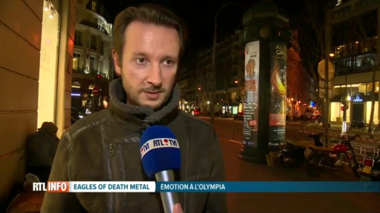 Interview sur RTL Info pour le concert des Eagles of Death Metal à L'Olympia (16 février 2016)